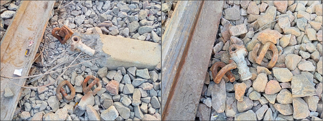 broken train parts sabarmati train derailment 